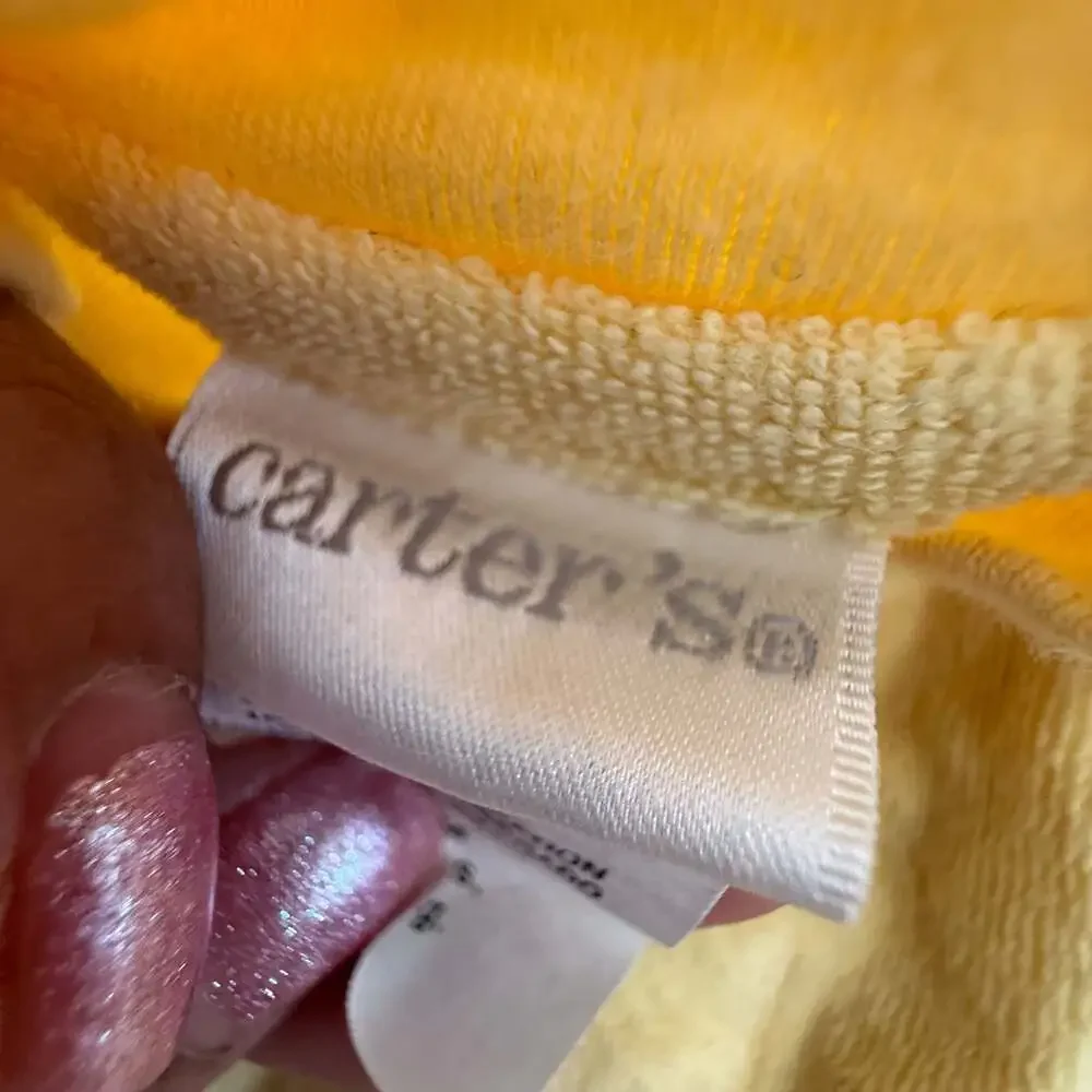 Vintage Carter's Yellow Duck Terry Cloth Footed Sleeper 0-3M